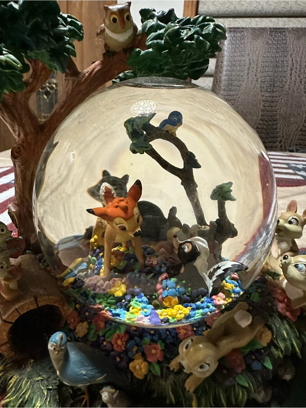 Disney Bambi Woodland Friends Snow Globe - Green, Brown, Blue